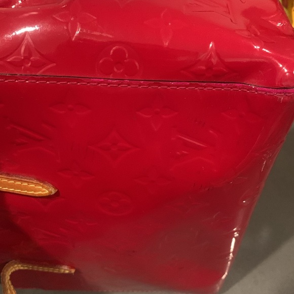 Louis Vuitton red Vernis MM mini Houston date code SN1123 - Picture 12 of 12